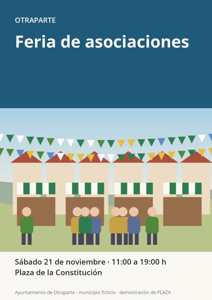 Cartel de la feria de asociaciones, sábado 21 de noviembre en la plaza de la Constitución