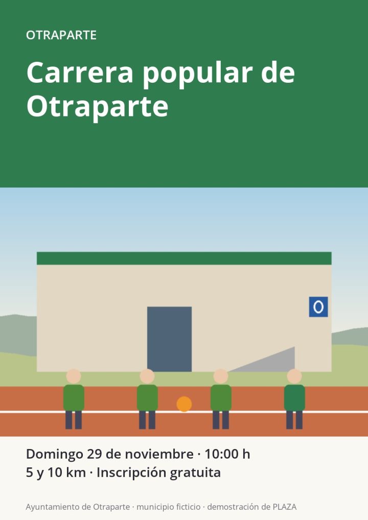 Cartel de la carrera popular de Otraparte, domingo 29 de noviembre a las 10:00