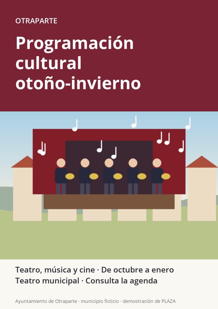 Cartel de la programación cultural de otoño-invierno del teatro municipal de Otraparte